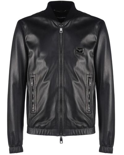Dolce & Gabbana Leather Jackets - Black