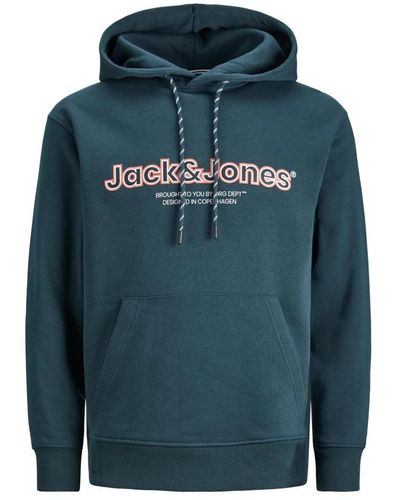Jack & Jones Weicher gebürsteter hoodie - Blau