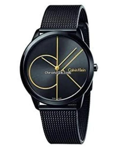Calvin Klein Analogue Quartz Watch With Stainless Steel Strap K3m214x1 - Black