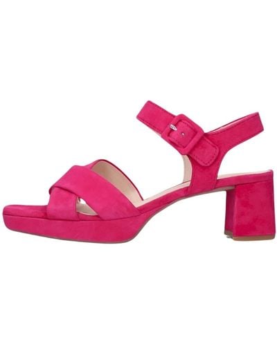 Gabor Rosa wildleder kreuzriemen sandalen - Pink