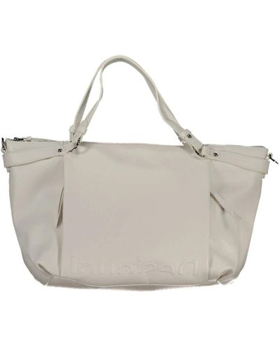 Desigual Weiße handtasche mit mehreren riemen und taschen - Grau