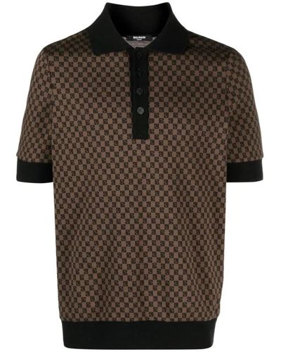 Balmain Polo Shirts - Brown