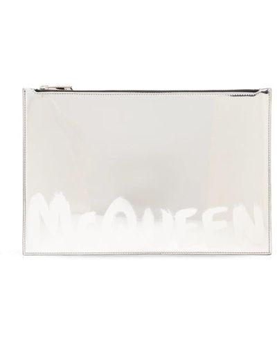 Alexander McQueen Clutch mit logo - Weiß
