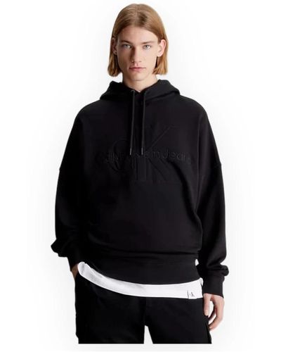Calvin Klein Premium monologo hoodie - Schwarz