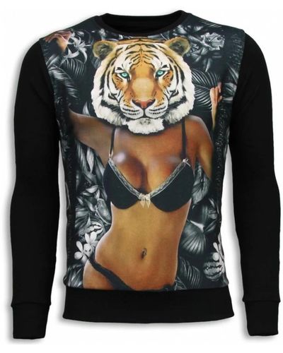 Local Fanatic Tiger chick sweater - pullover für männer - 5789z - Schwarz