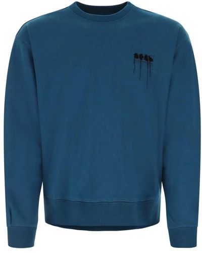 Adererror Blaues baumwollmisch-sweatshirt