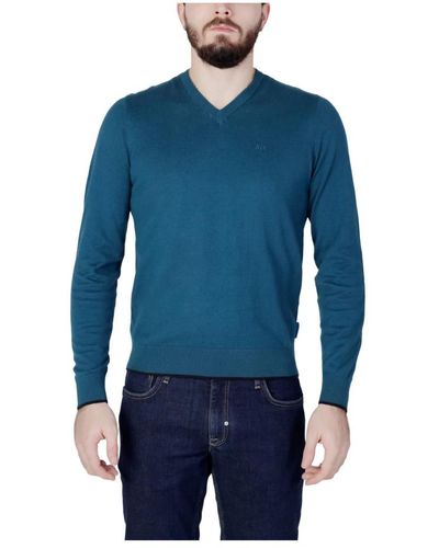 Armani Exchange V-Neck Knitwear - Blue