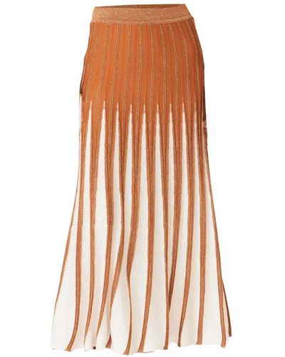 Jucca Falda midi elegante color crema - Naranja
