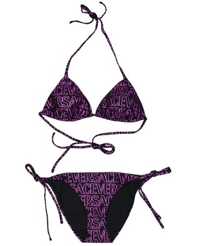 Versace Braga de bikini con logo monograma - Morado