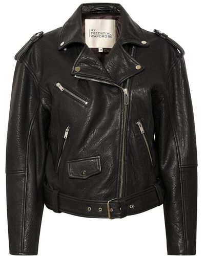 My Essential Wardrobe Leather Jackets - Black