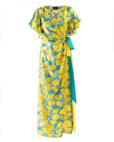 Doris S Wrap Dresses - Yellow