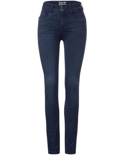Street One Jeans slim fit a vita alta flessibili - Blu