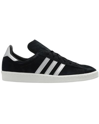 adidas Originals Campus 80s Sneakers aus Veloursleder mit Lederbesätzen - Schwarz