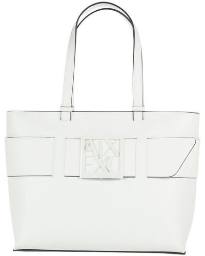 Armani Exchange Einkaufstasche,stilvolle einkaufstasche - Weiß