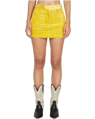 Isabel Marant Cord-Minirock mit aufgesetzten Taschen - Gelb