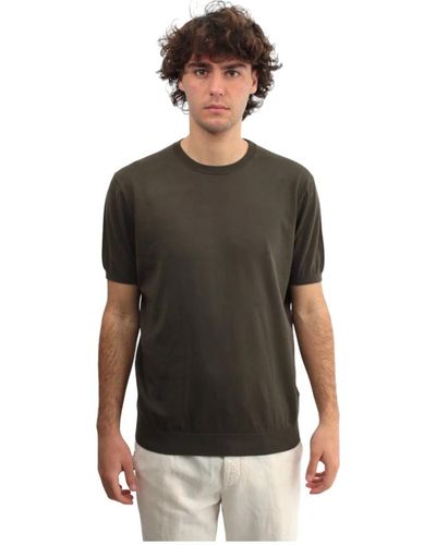 Kangra Grünes t-shirt mit rundhalsausschnitt - Schwarz