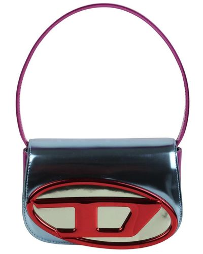 DIESEL Tasche mit logo-plakette und klappbarem griff - Rot