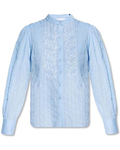 See By Chloé Shirt with stand-up collar - Azul