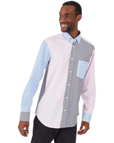 Eden Park Camicia a strisce contrastate - Blu