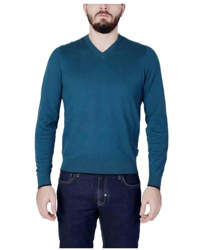Armani Exchange Knitwear > v-neck knitwear - Bleu