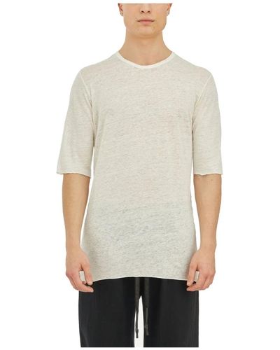 Isaac Sellam T-shirt girocollo in cotone fiammato - Neutro