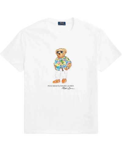 Ralph Lauren Weiße polo bear graphic t-shirts und polos