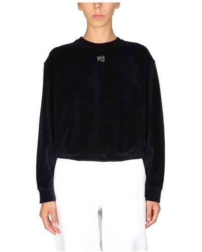 Alexander Wang Soft velour crewneck sweatshirt - Noir