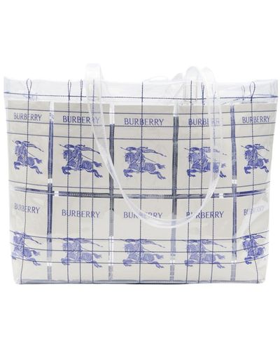 Burberry Transparente shopper-tasche mit equestrian design - Blau
