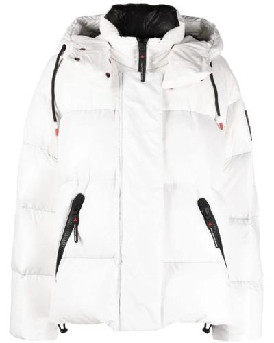 Peuterey Chaqueta acolchada blanca con capucha - Negro