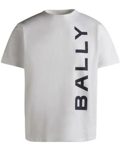 Bally Weiße baumwoll-t-shirt mit druck - Grau