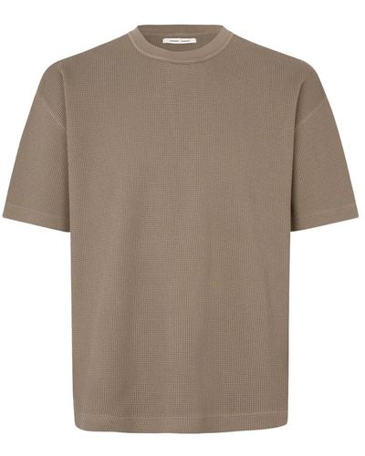 Samsøe & Samsøe T-shirt mit strukturierten kurzen ärmeln - Braun