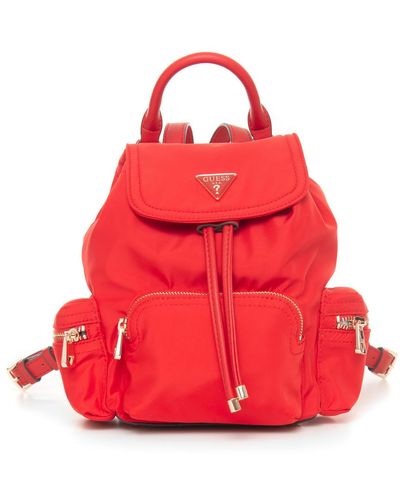 Guess Gemma canvas rucksack - Rosso