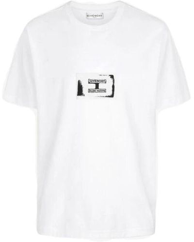 Givenchy Weißes t-shirt mit logo-stickerei