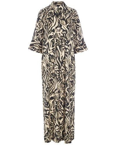 Dea Kudibal Vestido kimono de seda monocromático - Blanco