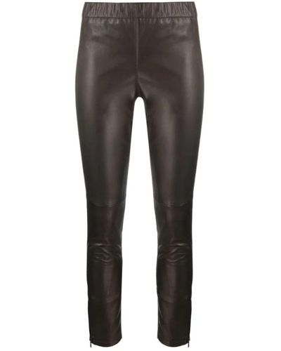 P.A.R.O.S.H. Trousers > leather trousers - Gris
