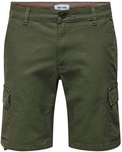 Only & Sons Cargo bermuda shorts für männer - Grün