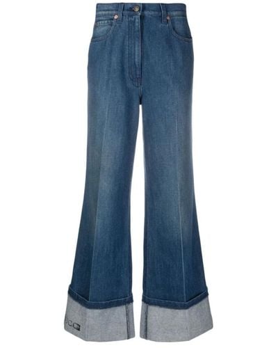 Gucci Blaue high-rise wide-leg jeans