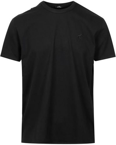Hogan Schwarzes baumwoll-t-shirt mit rundhalsausschnitt
