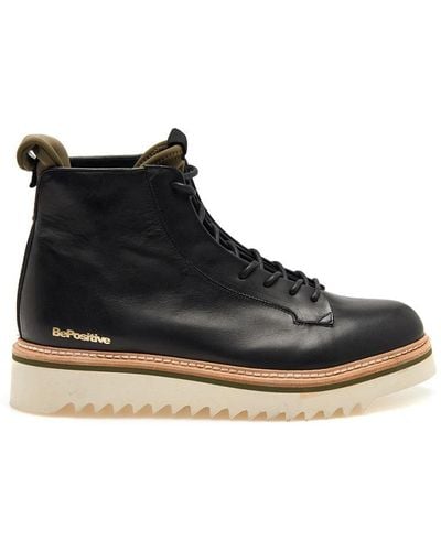 Be Positive Lace-Up Boots - Black