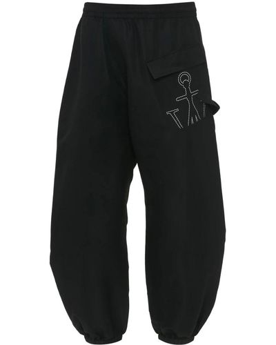 JW Anderson Pantaloni sportivi neri con design attorcigliato - Nero