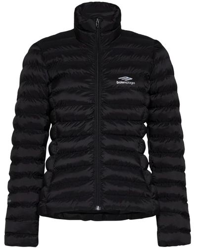 Balenciaga Abrigo de esquí negro ajustado puffer