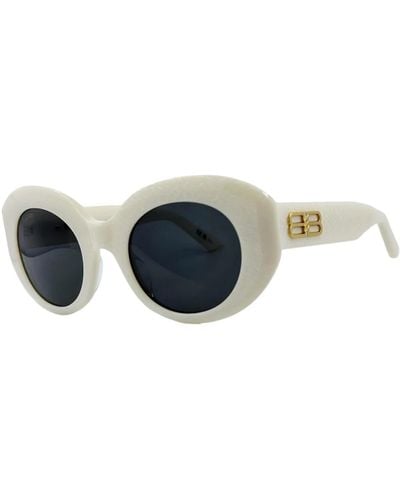 Balenciaga Einzigartige weiße sonnenbrille - Blau