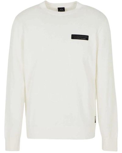 Armani Exchange Stilvoller r pullover strick - Weiß