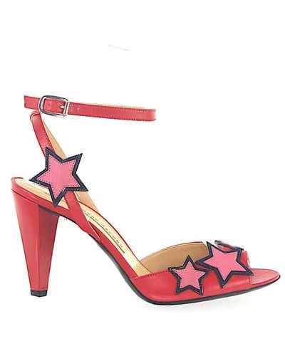 Marc Jacobs Sandals 693853 Smooth Leather Star Pattern Red Rose - Pink
