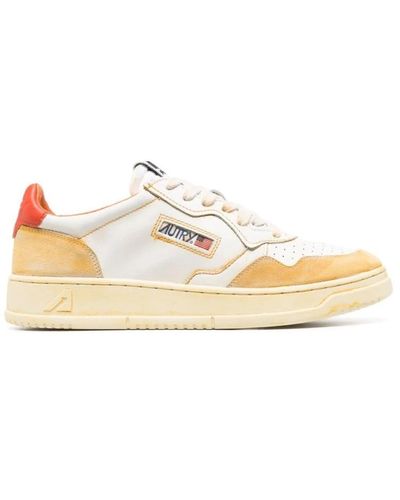 Autry Weiße panelled low-top sneakers - Natur