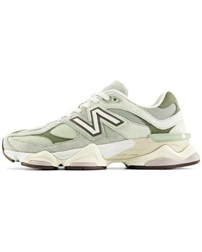 New Balance 9060 Logo-applique Leather And Mesh Low-top Sneakers - White