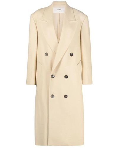 Ami Paris Coats > double-breasted coats - Neutre