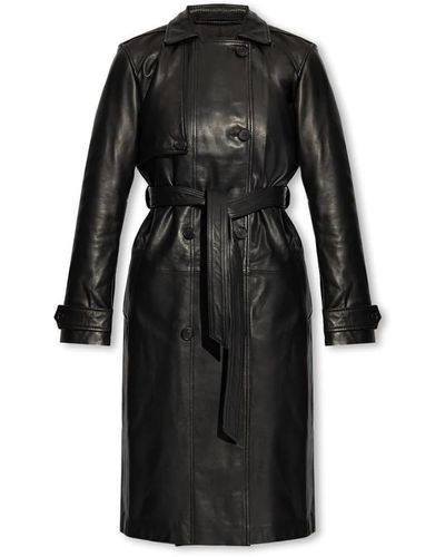 AllSaints Cappotto in pelle okena - Nero