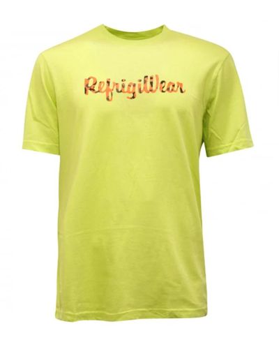 Refrigiwear Leopardenmuster baumwoll-rundhals-t-shirt - Gelb