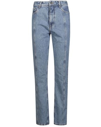 ROTATE BIRGER CHRISTENSEN Slim-fit straight twill jeans - Blau